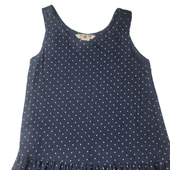 H&M Navy Polka Dot Drop Waist Sleeveless Dress - Picture 3 of 8